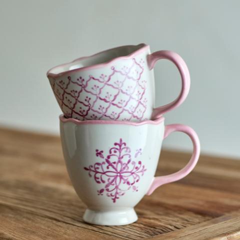 Wonderland Mug, Rose, Grès