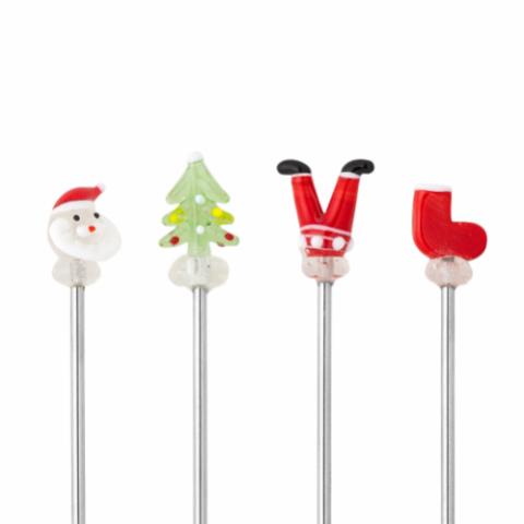 Misa Cocktail Stirrer, Red, Glass