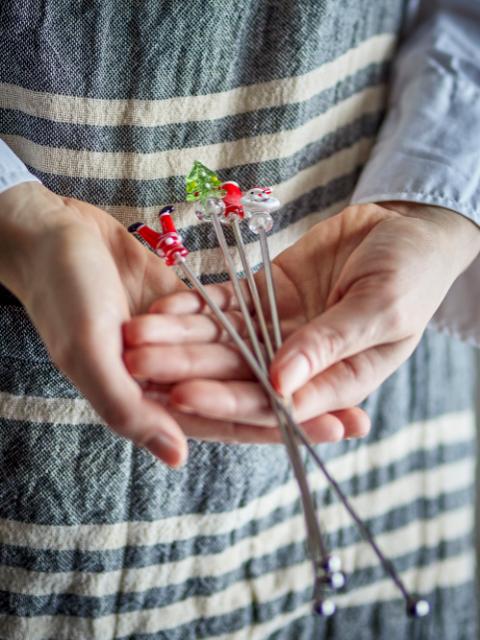 Misa Cocktail Rørepind, Rød, Glas