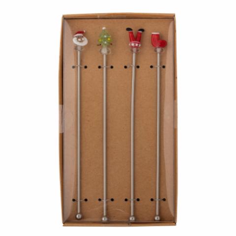 Misa Cocktail Rührstäbchen, Rot, Glas