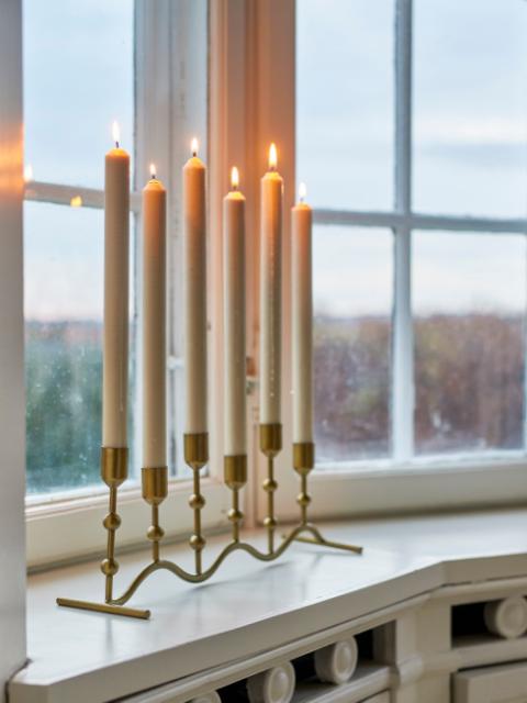 Kiri Candle Holder, Brass, Metal