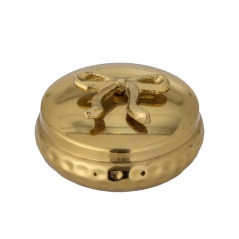 Meera Jar w/Lid, Gold, Metal