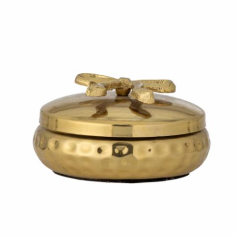 Meera Gefäß mit Deckel, Gold, Metall