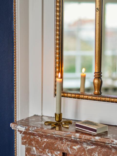 Nanda Candle Holder, Gold, Aluminum