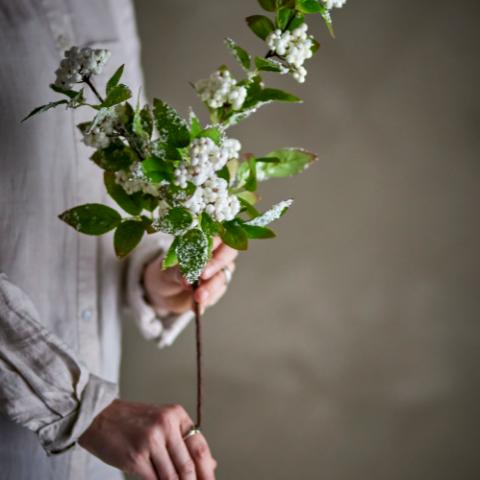Snowberry Stem, White, Artificial Flowers