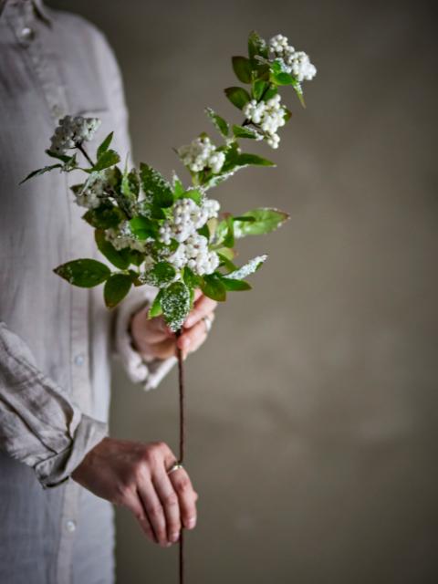 Snowberry Stem, White, Artificial Flowers