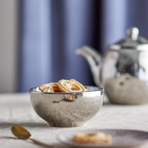 Shine Bowl, Silver, Stoneware