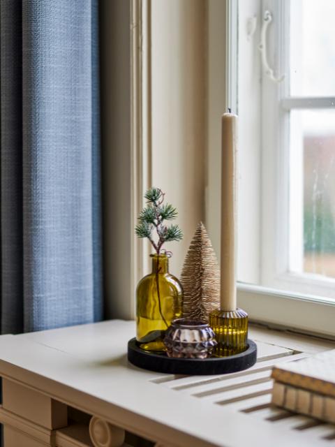 Sanga Tray w/Votive, Green, Glass