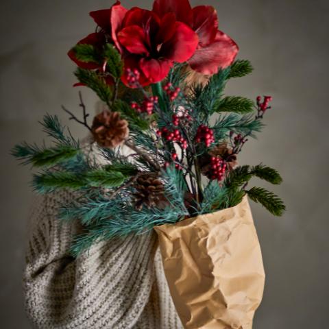 Rubia Blumenstrauß, Rot, Künstliche Blumen