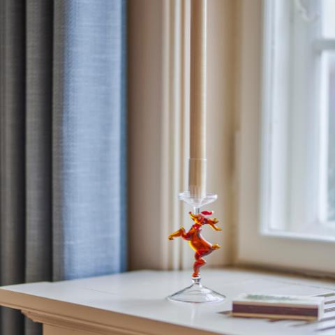 Dasho Candle Holder, Brown, Glass