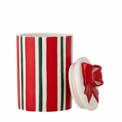 Marnia Jar w/Lid, Red, Stoneware