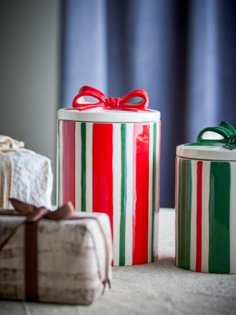 Marnia Jar w/Lid, Red, Stoneware