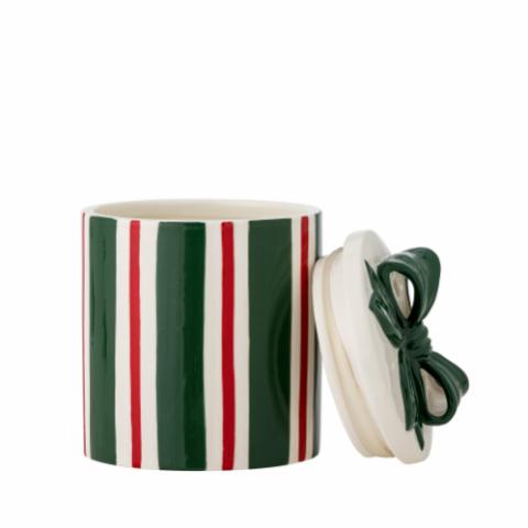 Marnia Jar w/Lid, Green, Stoneware