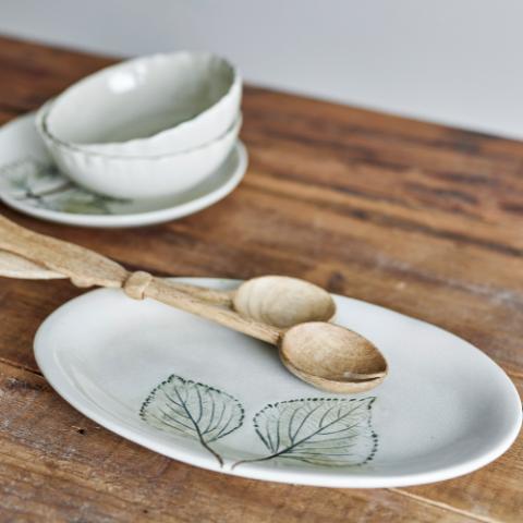 Aubrin Serving Plate, Nature, Stoneware