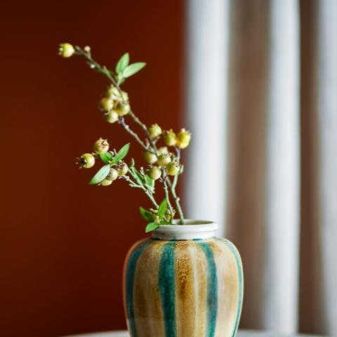 Rahima Vase, Bunt, Steingut
