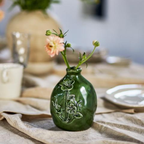 Ramia Vase, Green, Stoneware