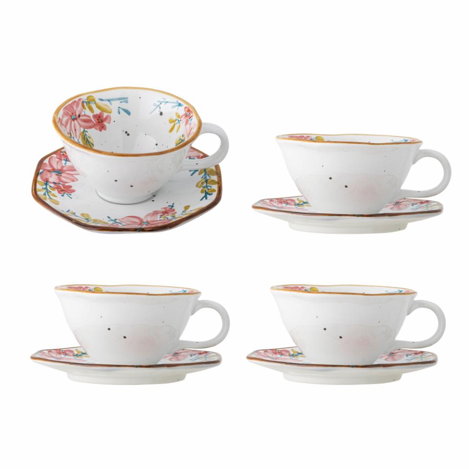 Savina Tasse mit Untertasse, Bunt, Steingut