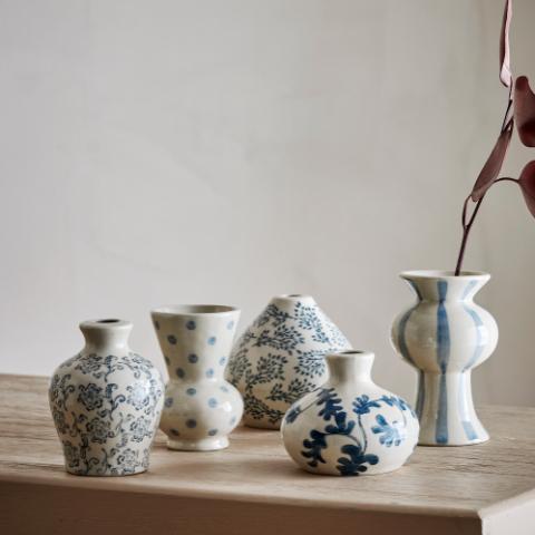 Quinto Vase, Bleu, Grès