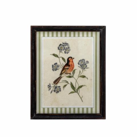Renji Illustration w/ Frame, Multi, Firwood