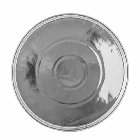 Shine Cake Tray, Silver, Stoneware