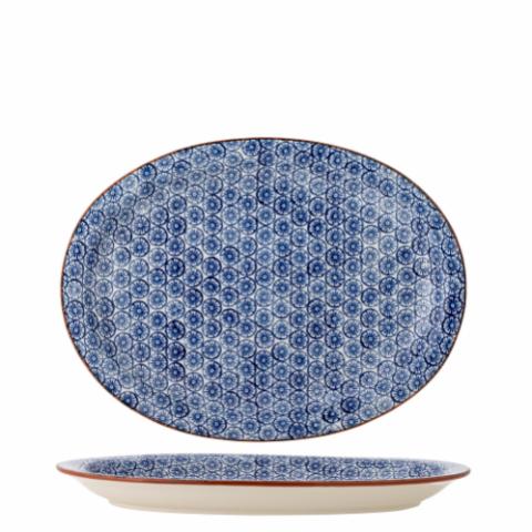 Karine Assiette de service, Bleu, Grès