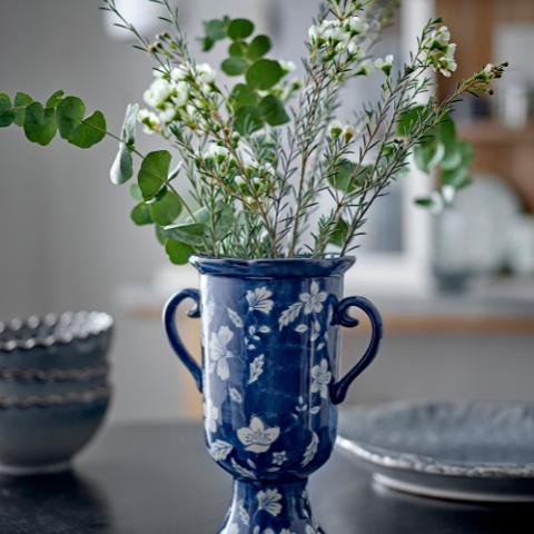 Amara Vase, Bleu, Grès