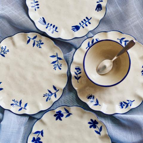 Eimy Teller, Blau, Steingut