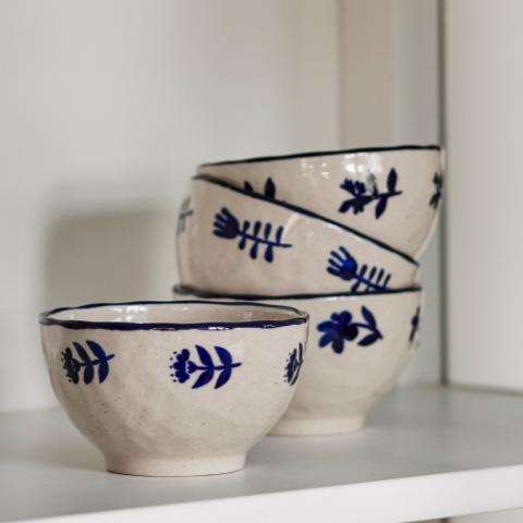 Eimy Schale, Blau, Steingut