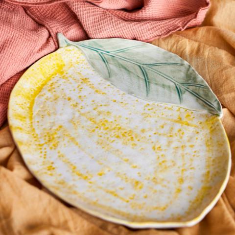 Hadden Serving Plate, Yellow, Stoneware
