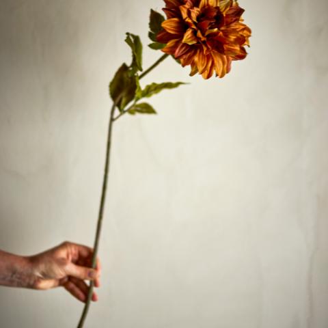 Chrysantemum Stem, Orange, Artificial Flowers