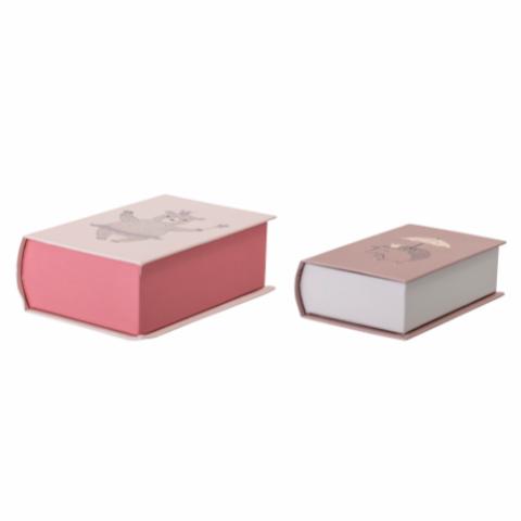 Mehti Storage Box w/Lid, Rose,Cardboard 